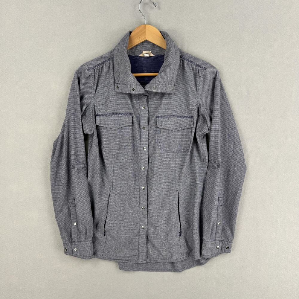 Duluth Trading Co Shirt Womens Small Sol Survivor Long Sleeve Snap Button Up